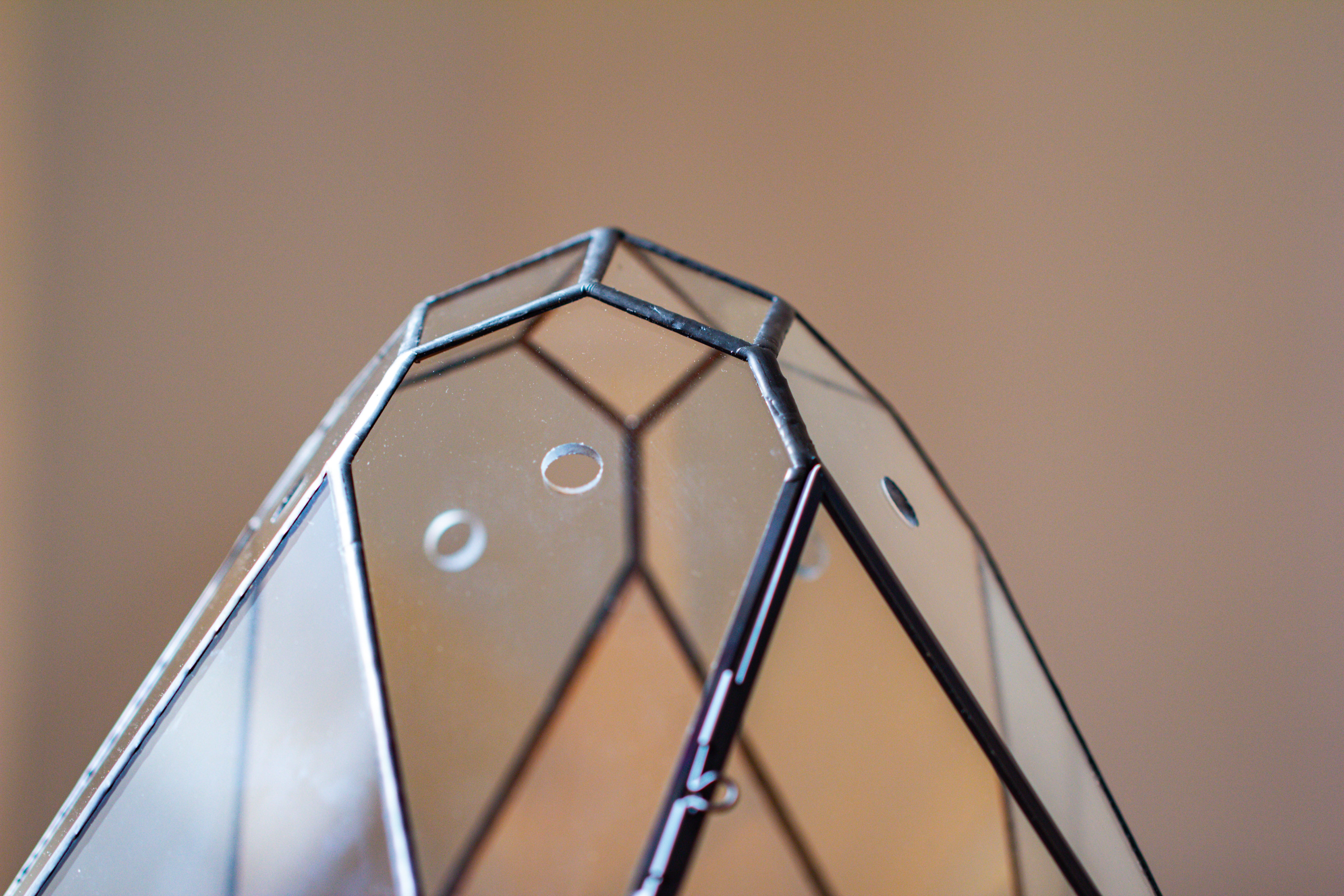 16" Large Teardrop Geometric Terrarium, close - NCYPgarden