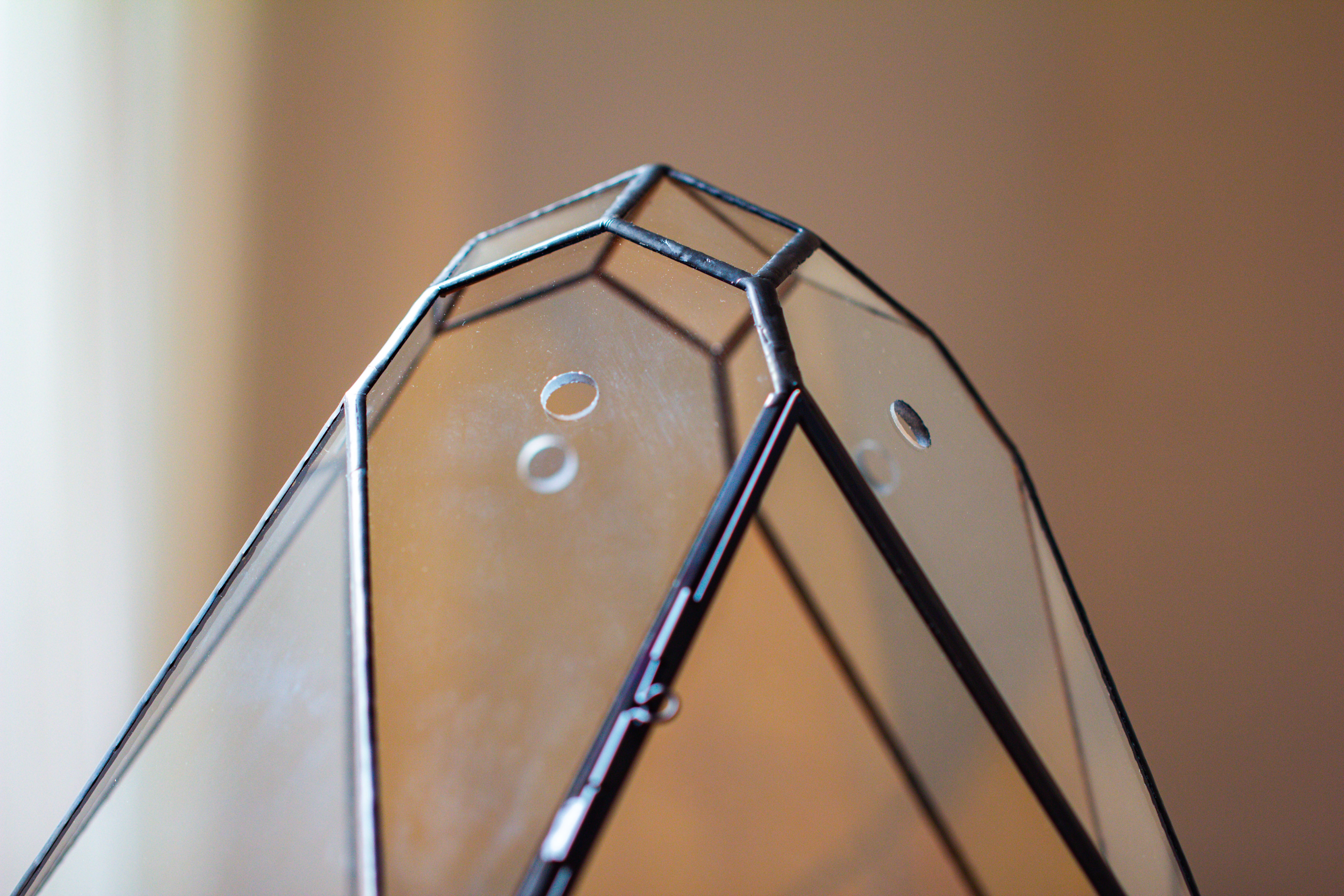 16" Large Teardrop Geometric Terrarium, close - NCYPgarden