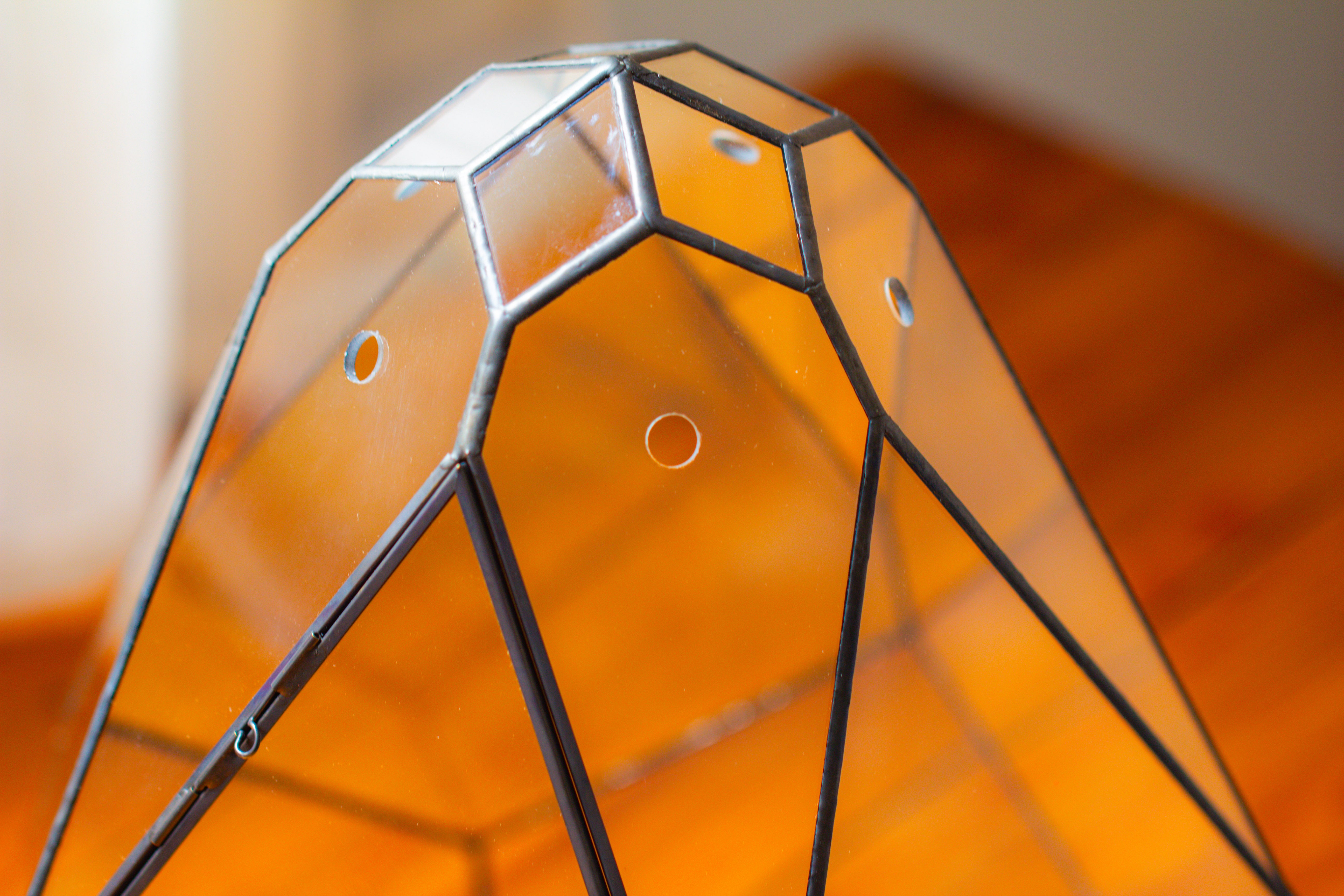 16" Large Teardrop Geometric Terrarium, close - NCYPgarden