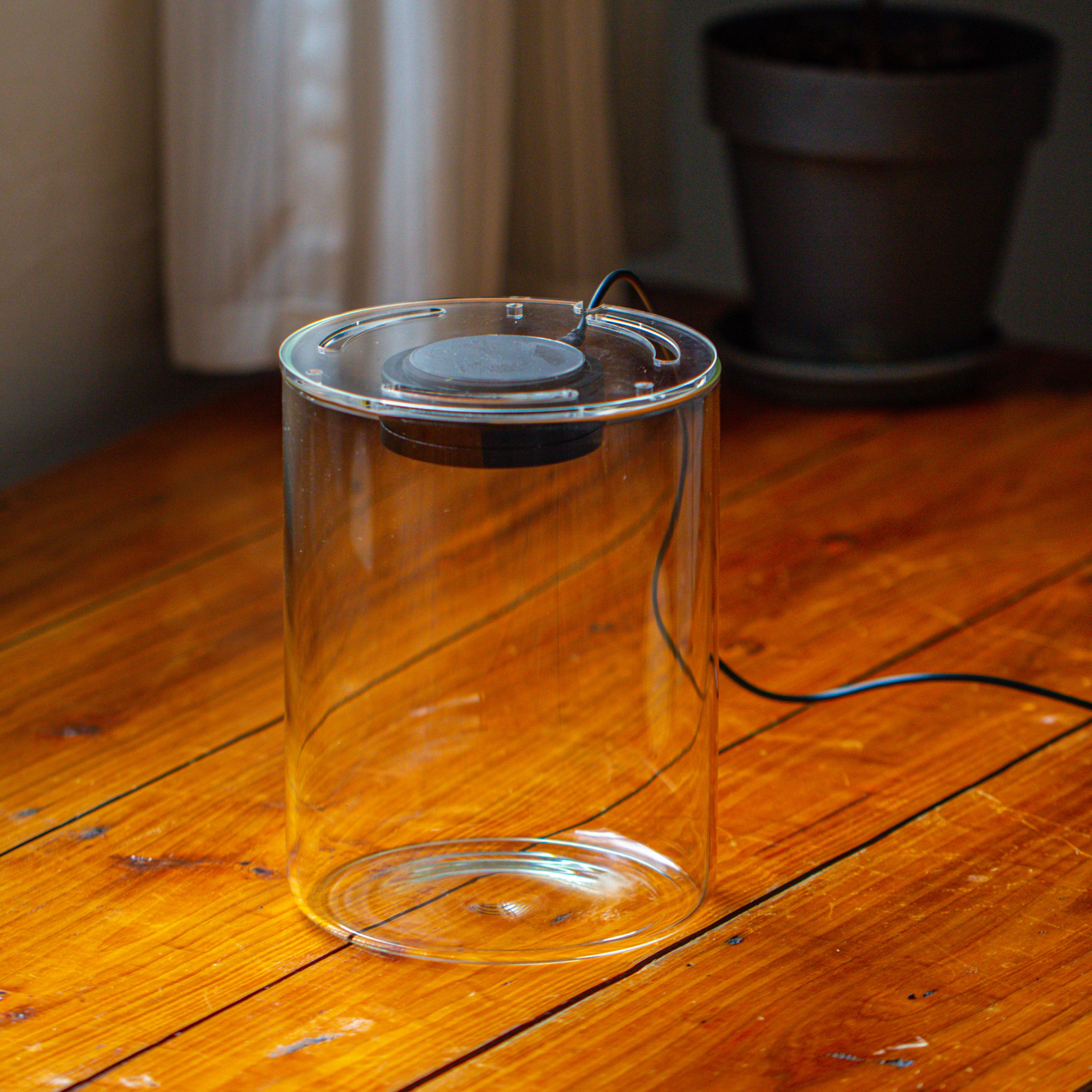 Small Cylinder Terrarium with LED Grow Lamp, Acrylic Lid Set for Bog, Carnivorous plants-15x20cm - NCYPgarden