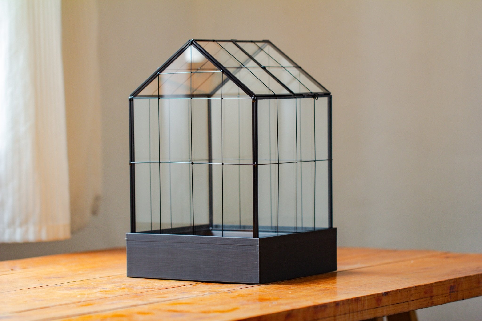 11” Vintage Greenhouse Glass Terrarium with Water - Holding Tray and Top Door - NCYPgarden
