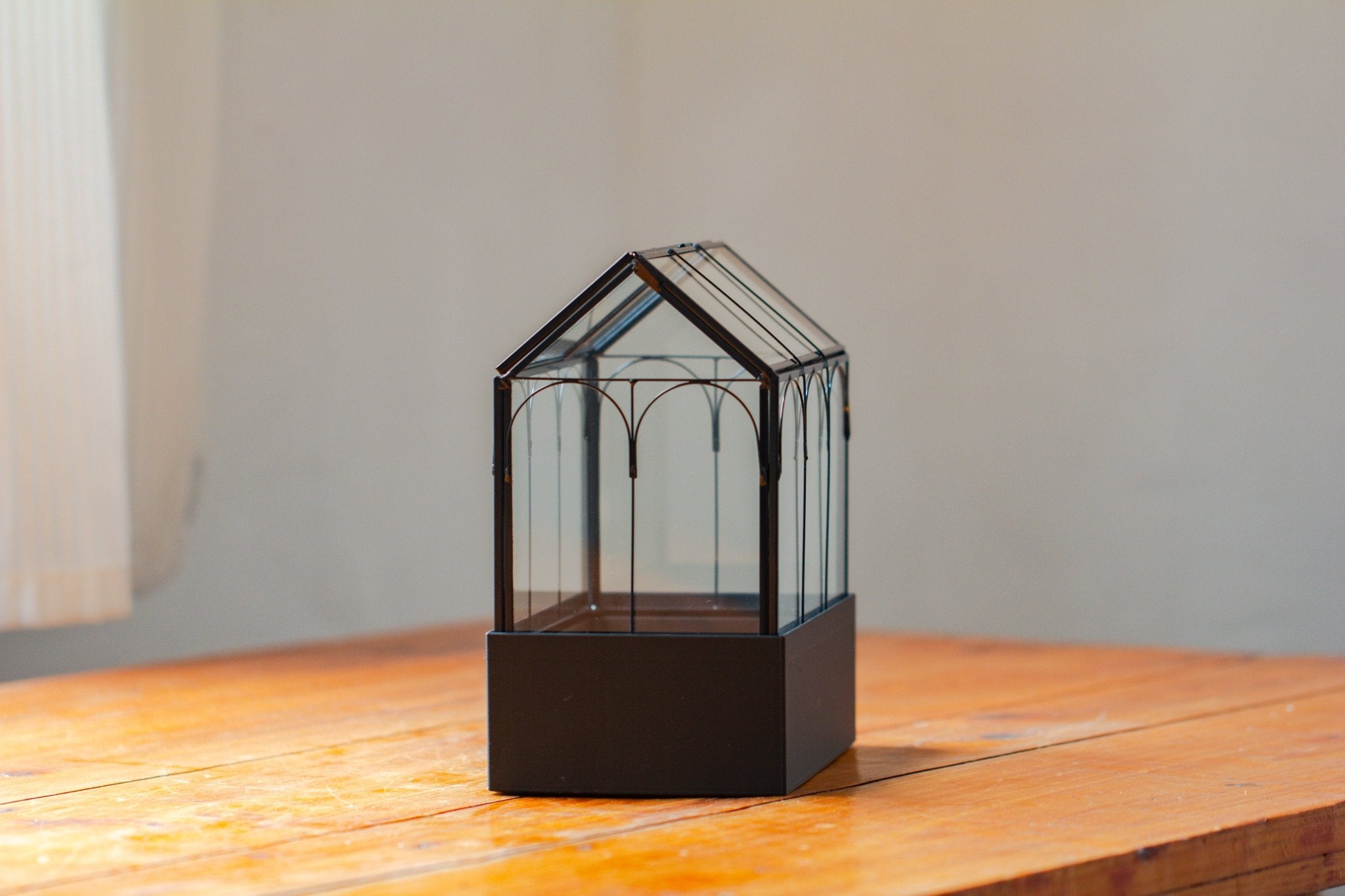8" Vintage Greenhouse Glass Terrarium with Water - Holding Base and Top Door - NCYPgarden