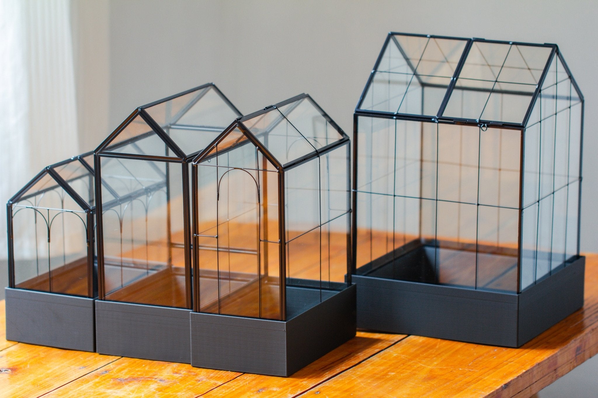 11“ Tall Glass Terrarium with Water - Holding Base and Side Door - NCYPgarden