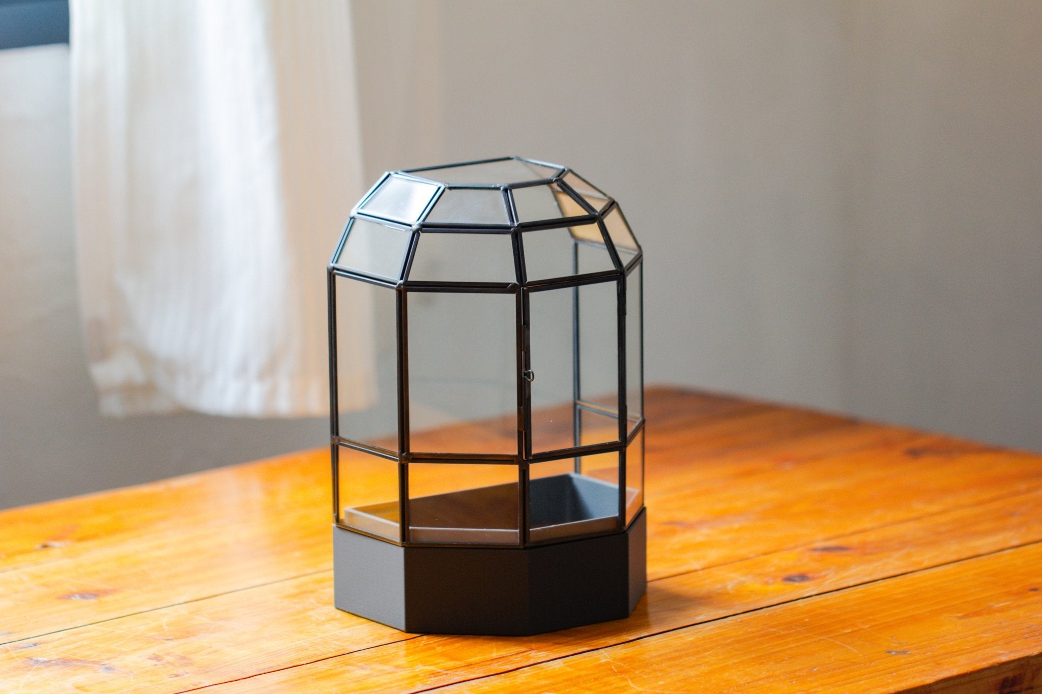 10" Tall Half Dome Glass Terrarium with Water - Holding Base and Door - NCYPgarden