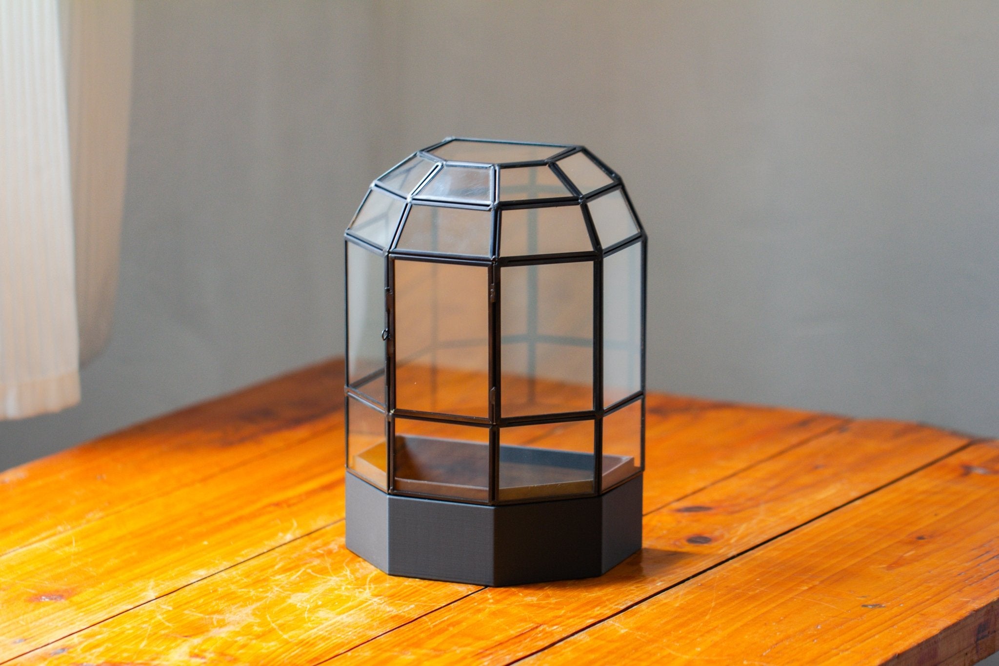 10" Tall Half Dome Glass Terrarium with Water - Holding Base and Door - NCYPgarden