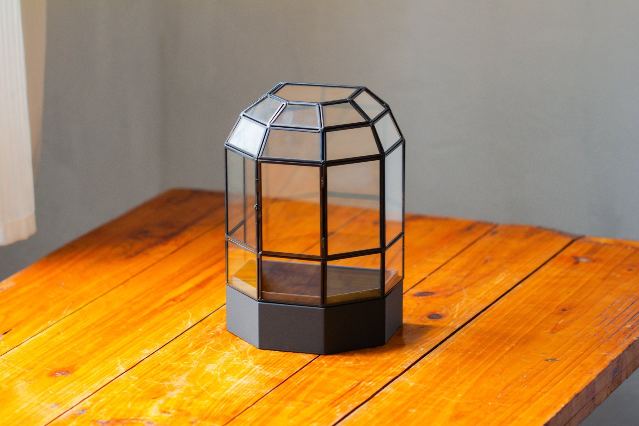10" Tall Half Dome Glass Terrarium with Water - Holding Base and Door - NCYPgarden