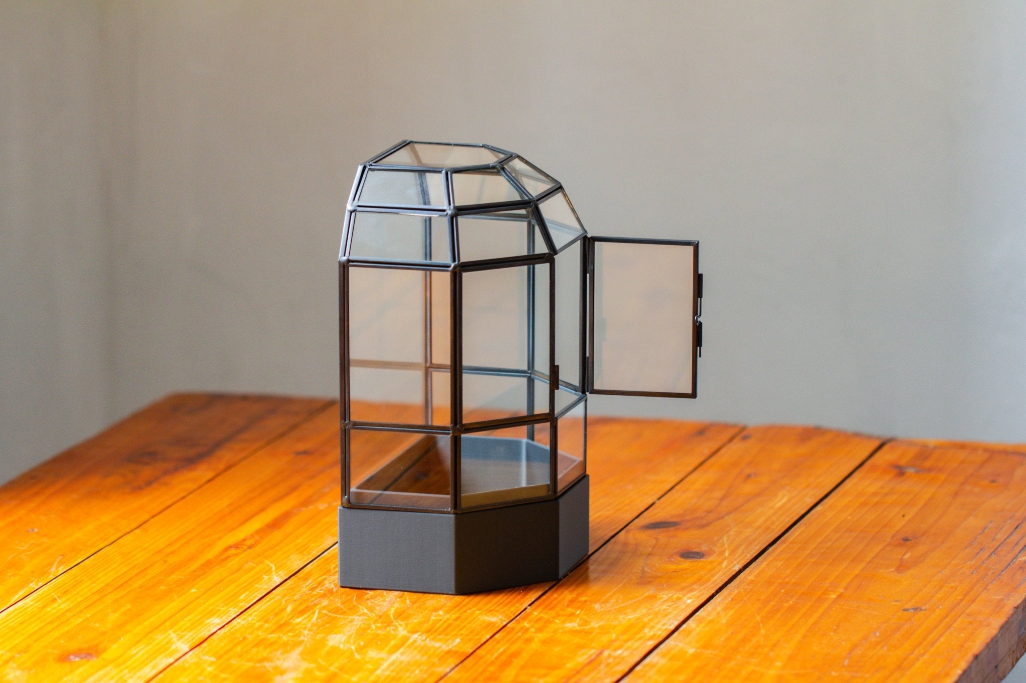 10" Tall Half Dome Glass Terrarium with Water - Holding Base and Door - NCYPgarden