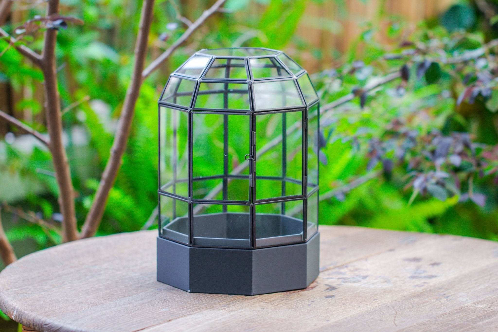 10" Tall Dome Glass Terrarium with Water - Holding Base and Door - NCYPgarden