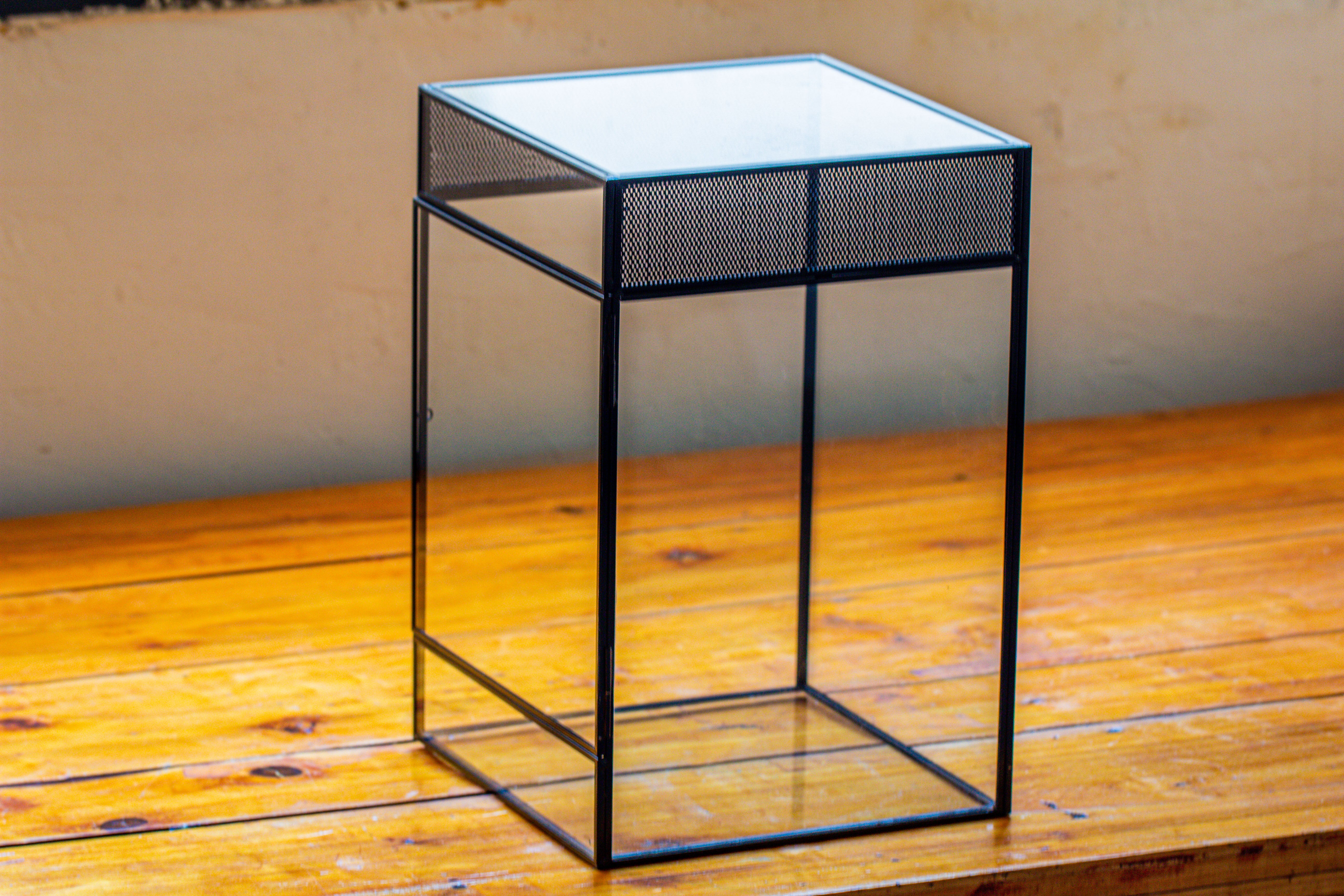 8x8x12 inches Large Handmade Glass Geometric Terrarium with Side Vent, for large insects - NCYPgarden