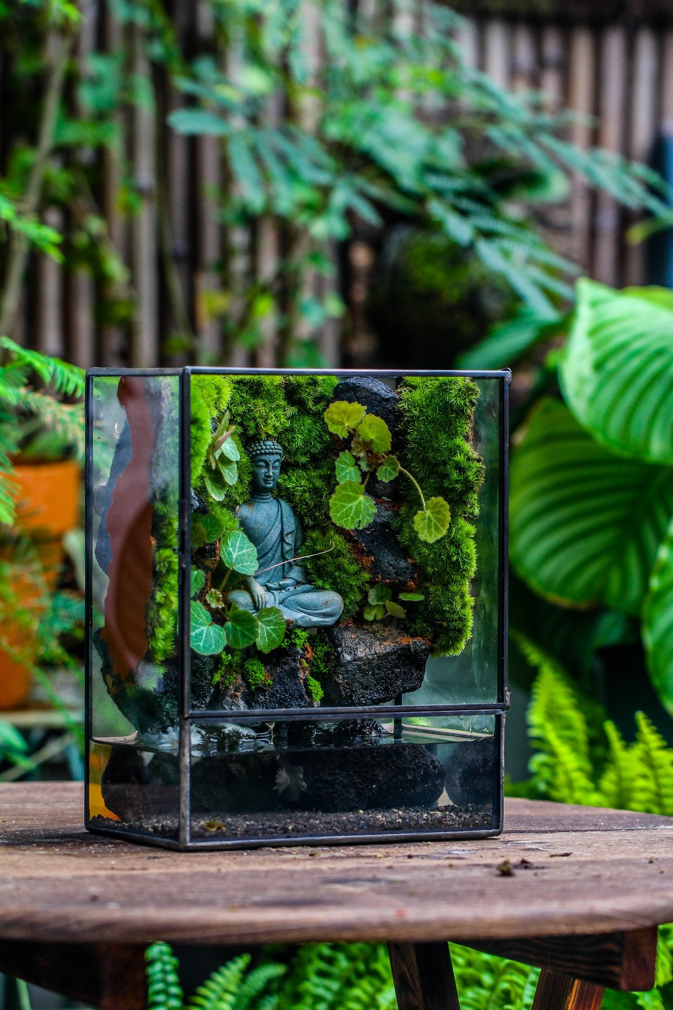 terrarium wall with plant pockets Close Geometric Glass Tin Terrarium , Watertight, 8x10" Container for Moss Wall, Fern, Landscape waterpond, No plants, Customizable