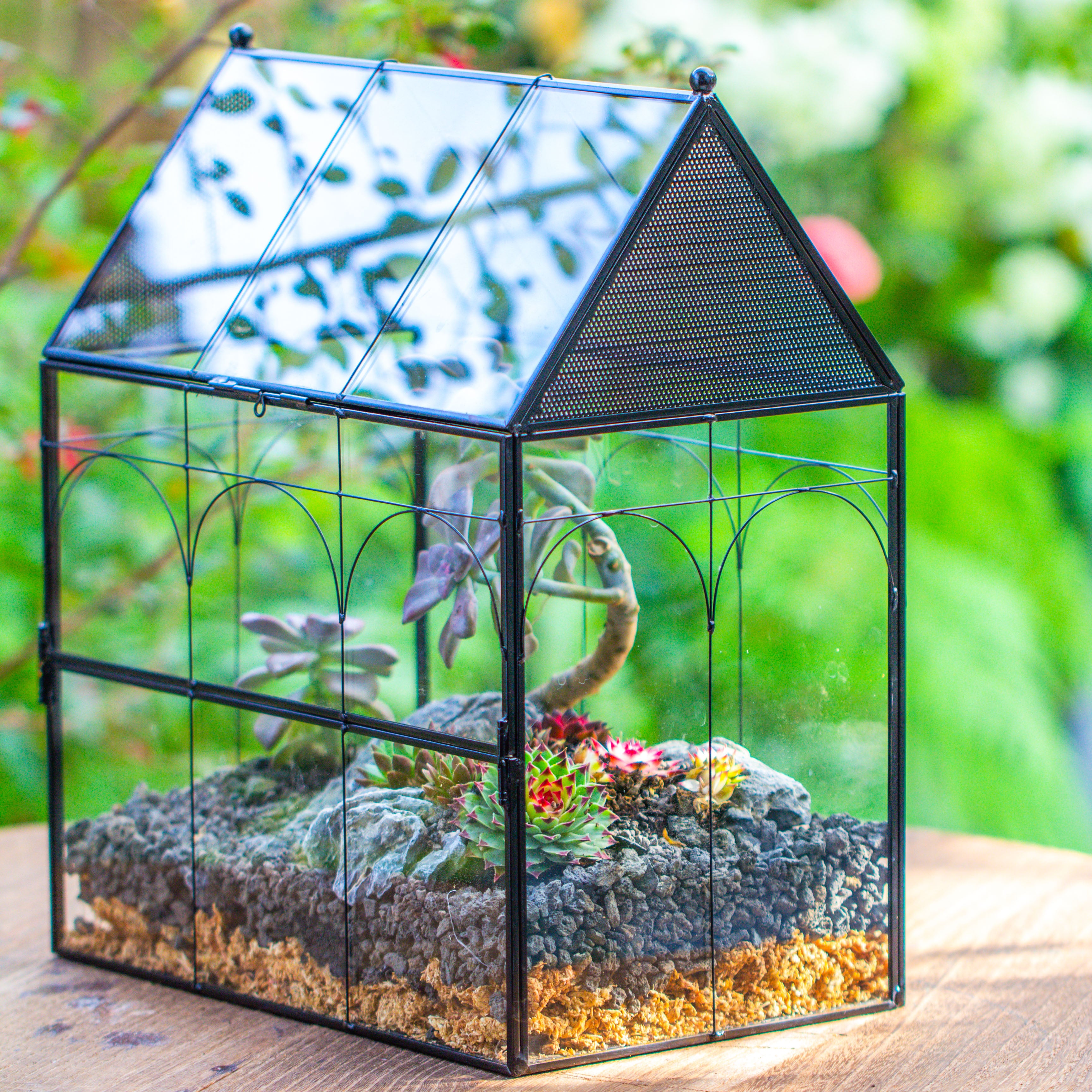 Large Vintage House Shape Insect Terrarium with Vent for Tarantulas, Mantis, Stick Insects -13" - NCYPgarden