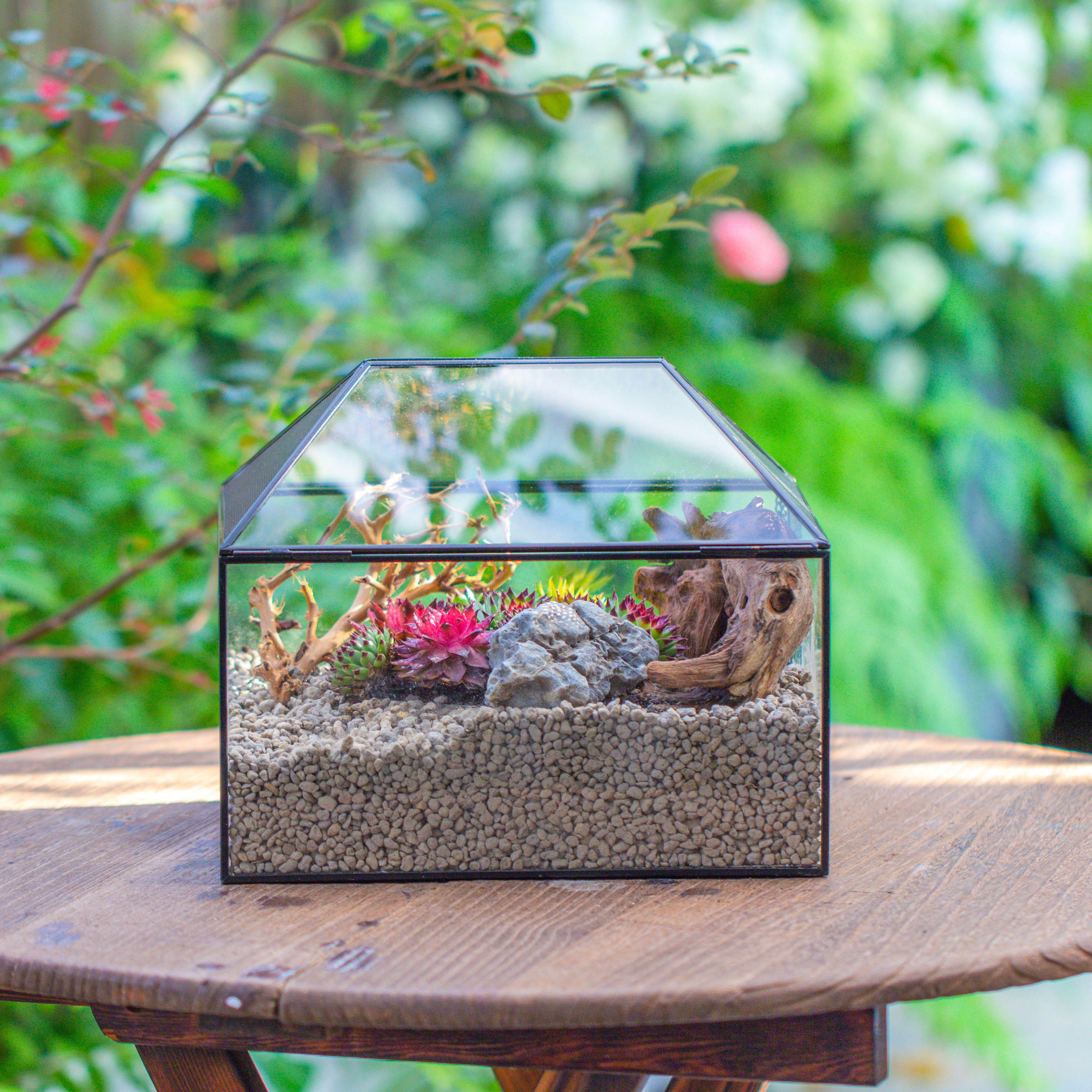 Handmade Medium House Shape Terrarium Enclosure with Mesh Vent for Insects, Terrarium Only - NCYPgarden