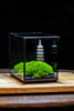 Preserved moss terrarium Miniature DIY set, Japanese Zen Style, Preserved Leucobryum moss and pagoda, 17*10*12cm / 6.7 x 3.9 x 4.7" - NCYPgarden