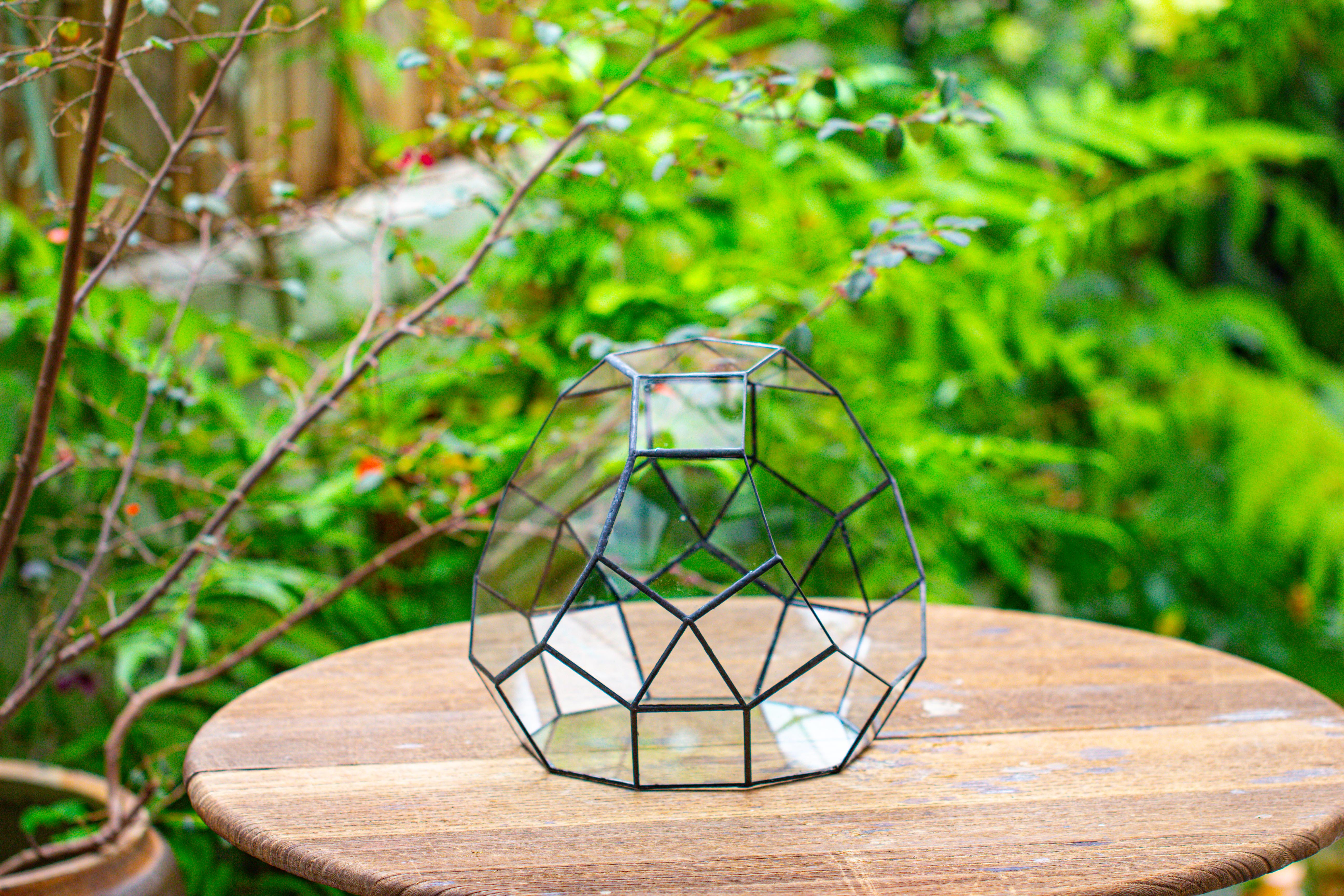 Glass Geometric Moon Terrarium,  Open - NCYPgarden
