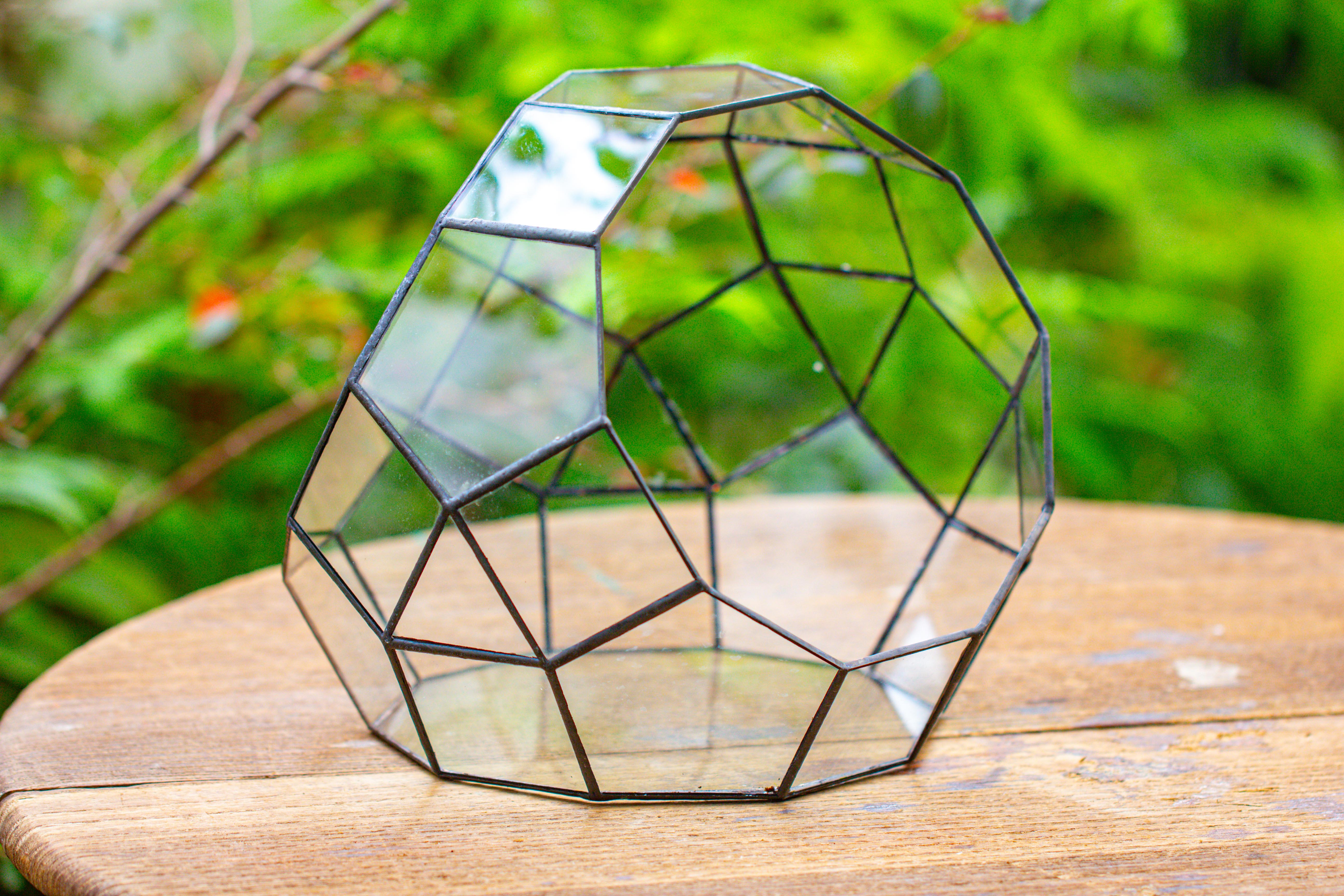 Glass Geometric Moon Terrarium,  Open - NCYPgarden
