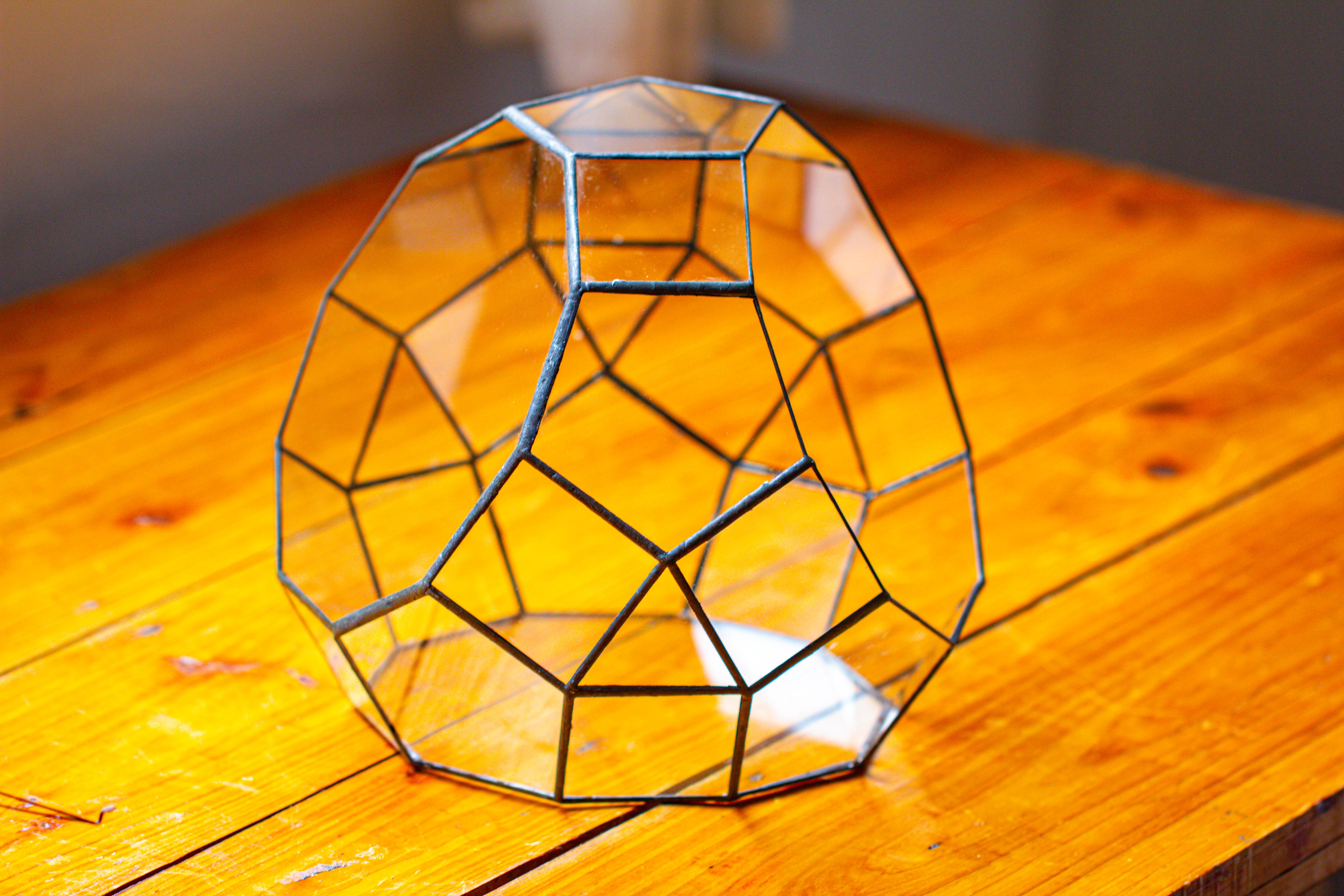 Glass Geometric Moon Terrarium,  Open - NCYPgarden