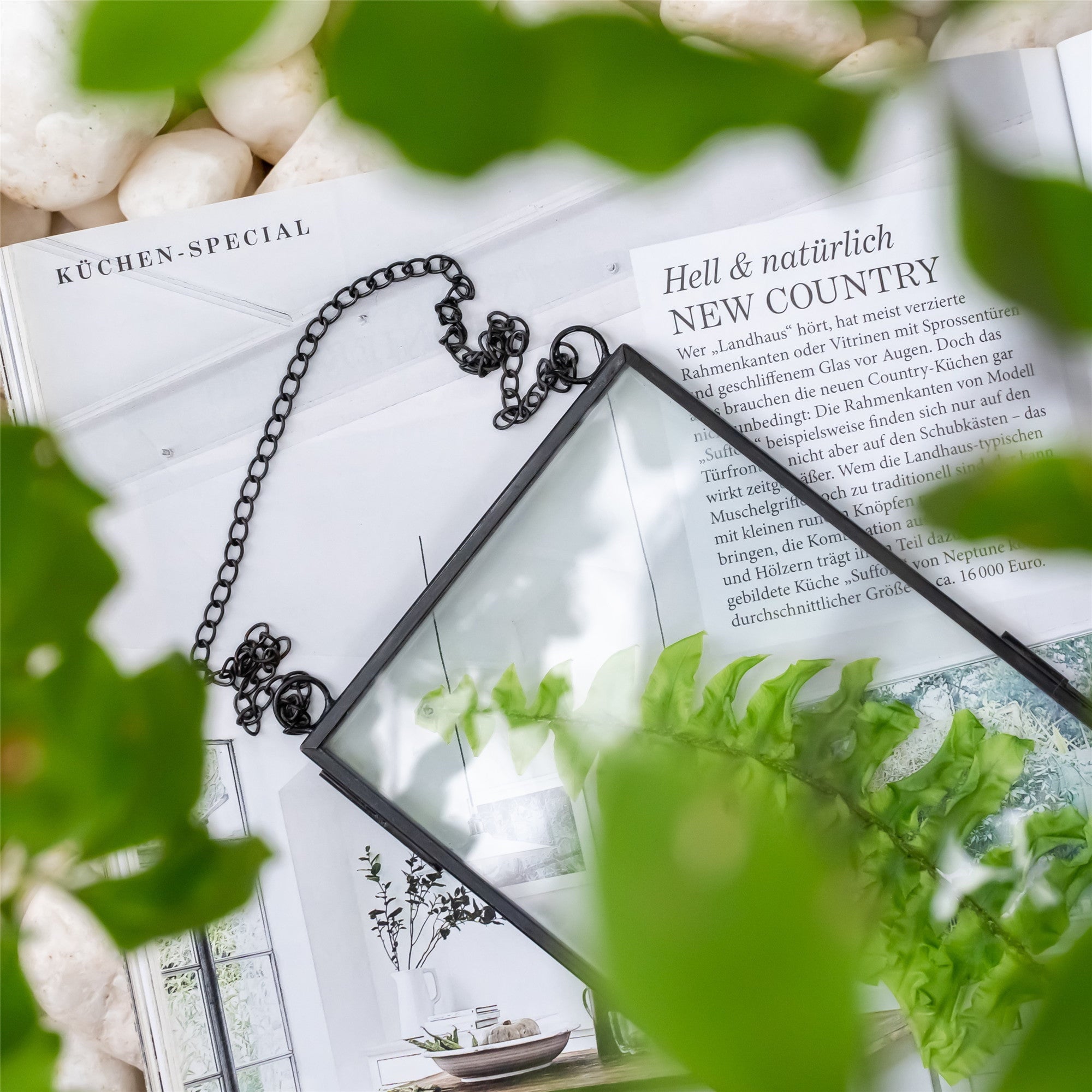 Hanging 4x9 inches Black Long Herbarium Painted brass Glass Frame for Pressed Flowers Dried Flowers - NCYPgarden