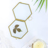 Handmade Vintage Brass Floating Hanging Glass Hexagon Picture Photo Frame Small Side Length 2" - NCYPgarden