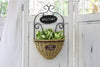 NCYP 2Pcs Wall Hanging Flower Basket Demilune Shape Handmade Woven Planter Flower Pot Black Metal - NCYPgarden