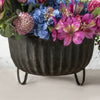 Metal Vintage Wide 3 Lengs Rustic French Urn Planter Pot for Floral Arrangement Centerpiece - NCYPgarden