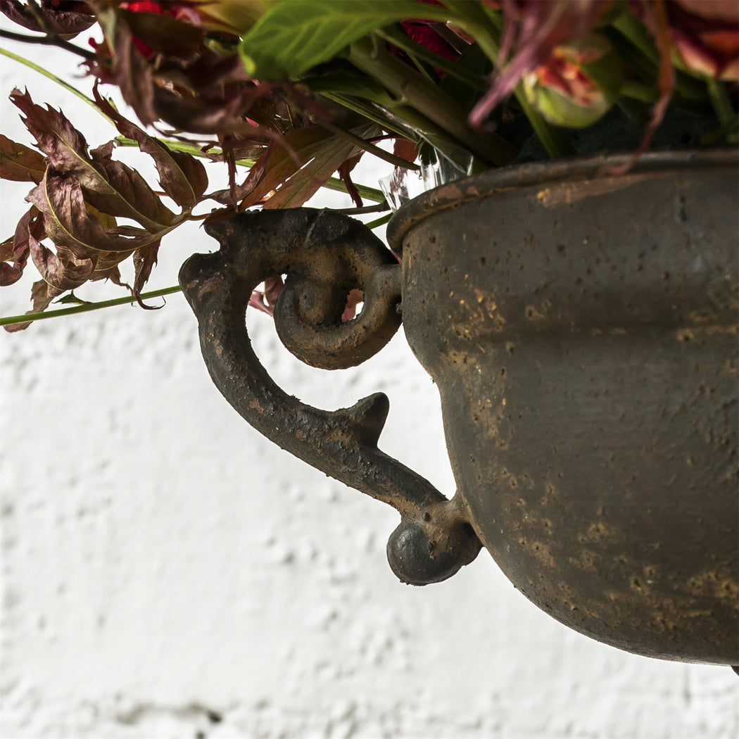 Metal Vintage Rustic French Urn Planter Flower Pot for Floral Arrangement Centerpiece - NCYPgarden