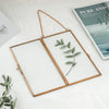 Hanging 4x9 inches Pink Long Herbarium Pure Copper Glass Frame for Pressed Flowers Dried Flowers - NCYPgarden