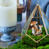 Handmade Hanging Teardrop Shape, Gold, Glass Geomtric Terrarium, Ring Holder Proposal Wedding Ring Box - NCYPgarden