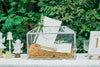 Silver Standard/Large Geometric Glass Card Box Terrarium with Slot, Heart Lock, Foot, Handmade for Wedding Receiption Wishwell Keepsake - NCYPgarden