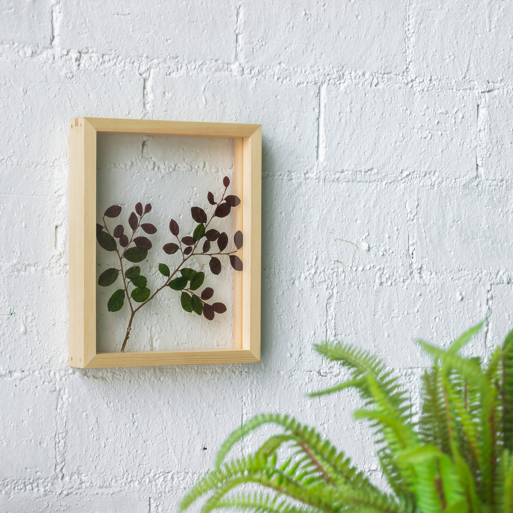 NCYP Handmade Personalized Tabletop Wall Hanging Natural Wood Glass Floating Frame for  Photo - NCYPgarden