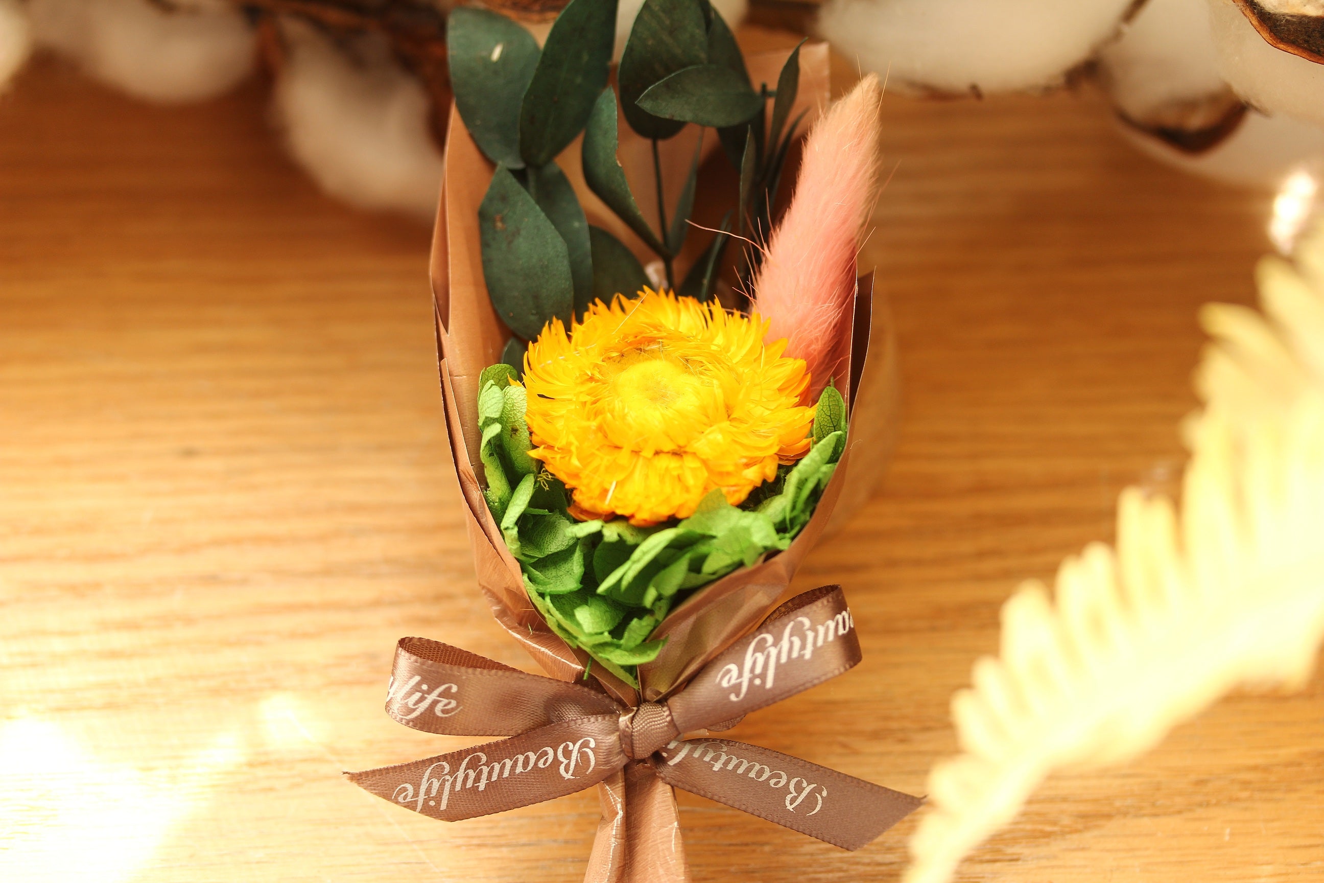 Dried Flowers Terrarium Gift Set Dried Strawflower Bouquet in Glass Tube - NCYPgarden