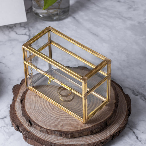NCYP Handmade Gold Ring Box with Latch, Vintage, for Wedding, Engagement, Proposal, Jewellry Box Organizer, Custom made - NCYPgarden