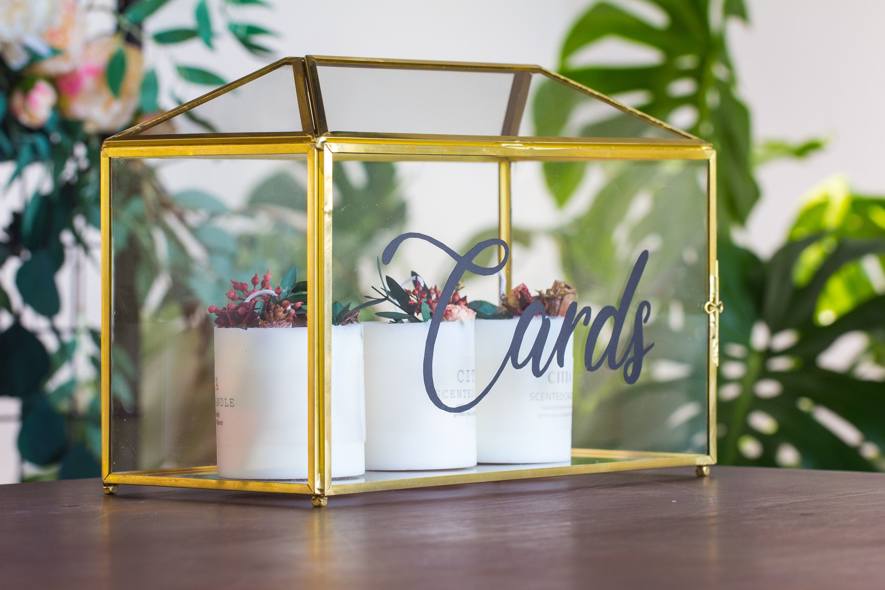 cards  vinyl decal for wedding card box, gold, metalic gold, black, white - NCYPgarden