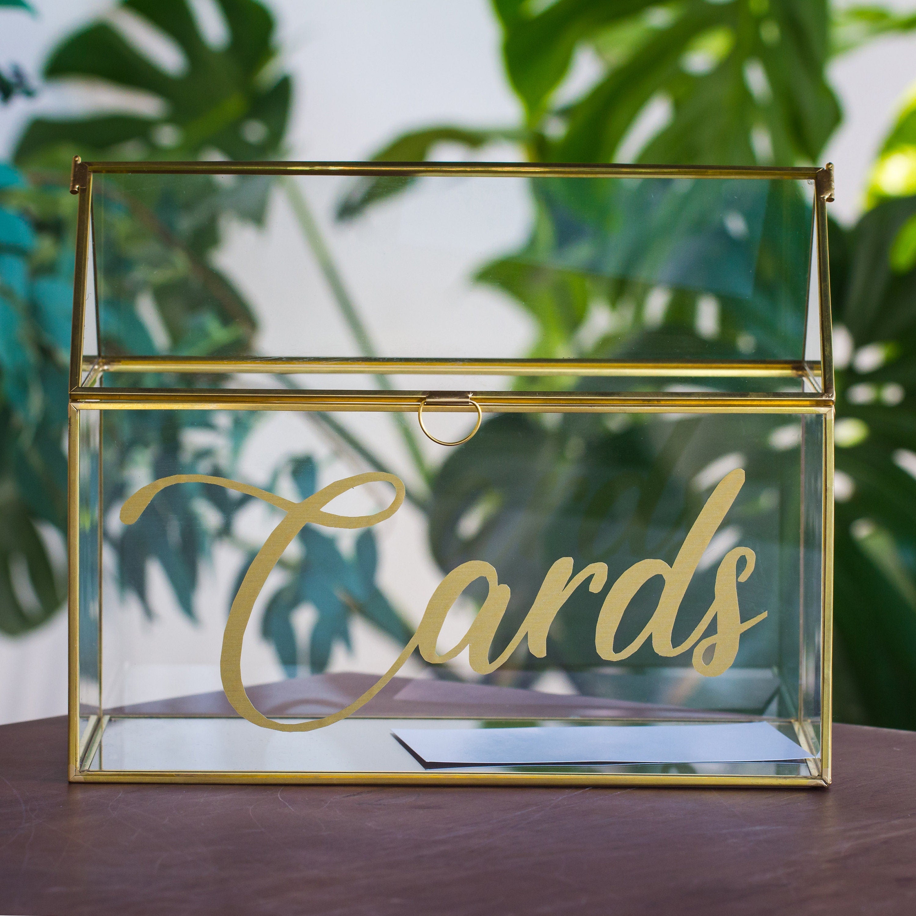 cards  vinyl decal for wedding card box, gold, metalic gold, black, white - NCYPgarden