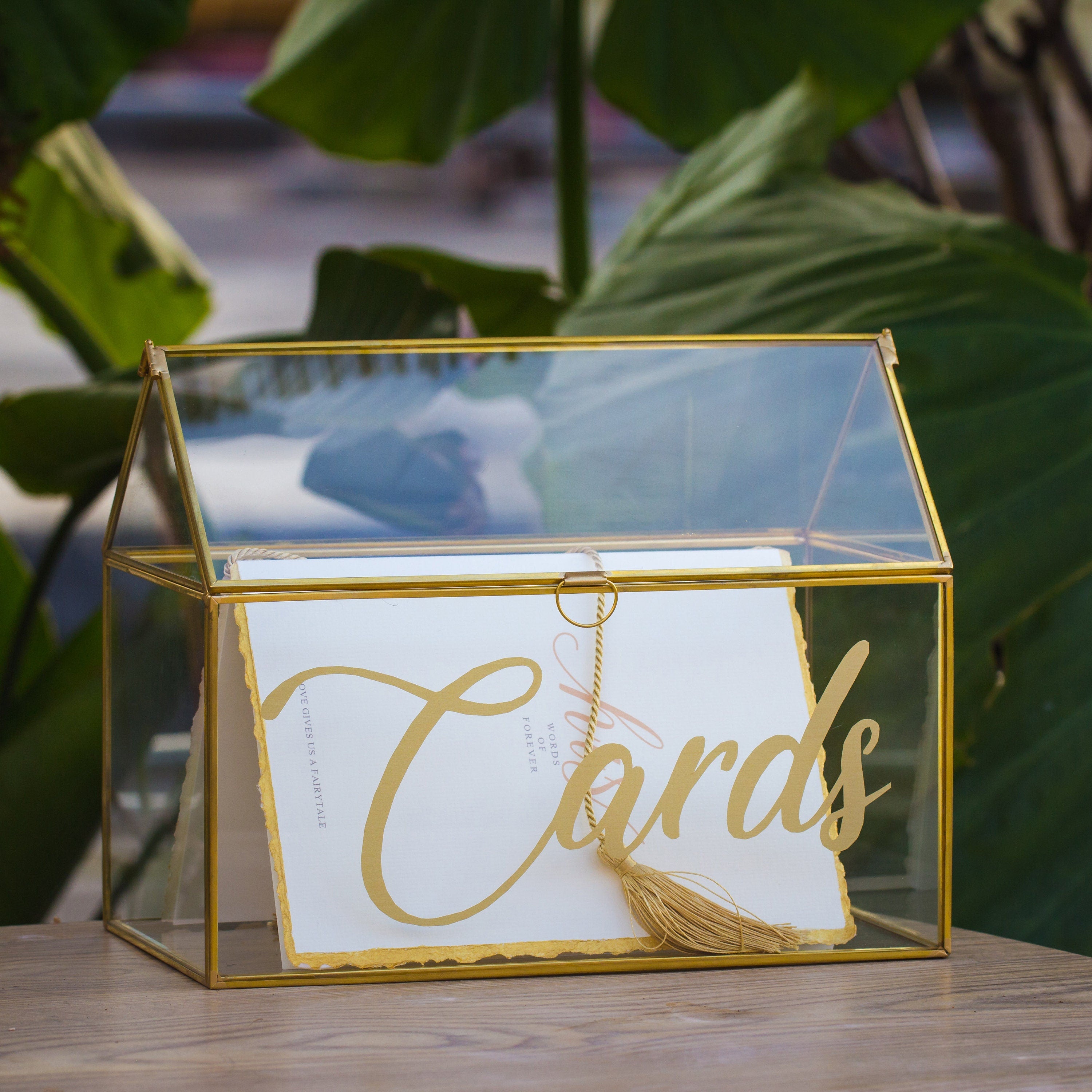 cards  vinyl decal for wedding card box, gold, metalic gold, black, white - NCYPgarden