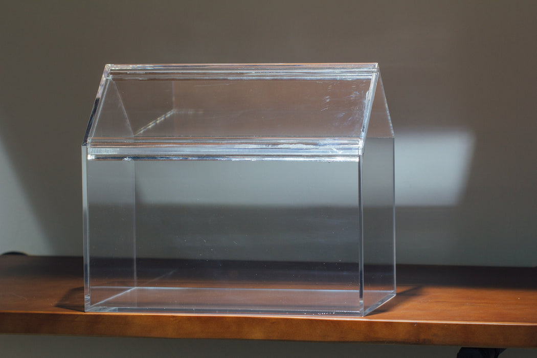 handmade water tight, sealed, enclosed, house acrylic terrarium
