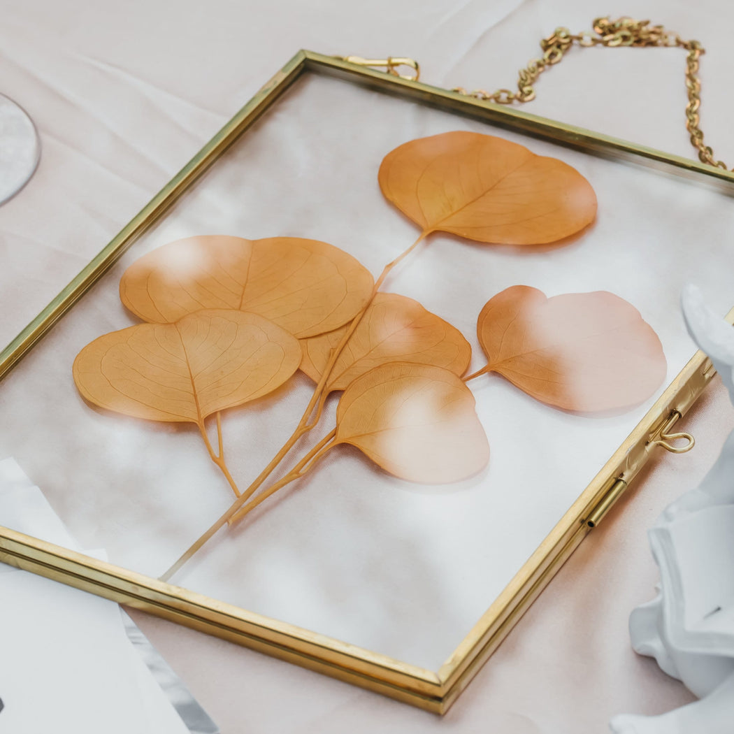 Hanging rectangle Multiple Size Herbarium Brass Double Glass Frame for Pressed Flowers, Dried Flowers, Poster, floating Frame - NCYPgarden