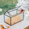 Geometric Glass Card Box Terrarium, Black, Handmade, House Shape,for Wedding Receiption, Wishwell, Keepsake Centerpiece - NCYPgarden