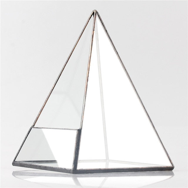 Handmade Pyramid Geometric Glass Terrarium for Succulent Fern Moss Airplants Cacti - NCYPgarden