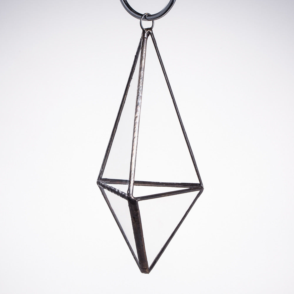 Handmade Hanging Mini Triangular Glass Geometric Terrarium for Fern Moss Succulent Airplants - NCYPgarden
