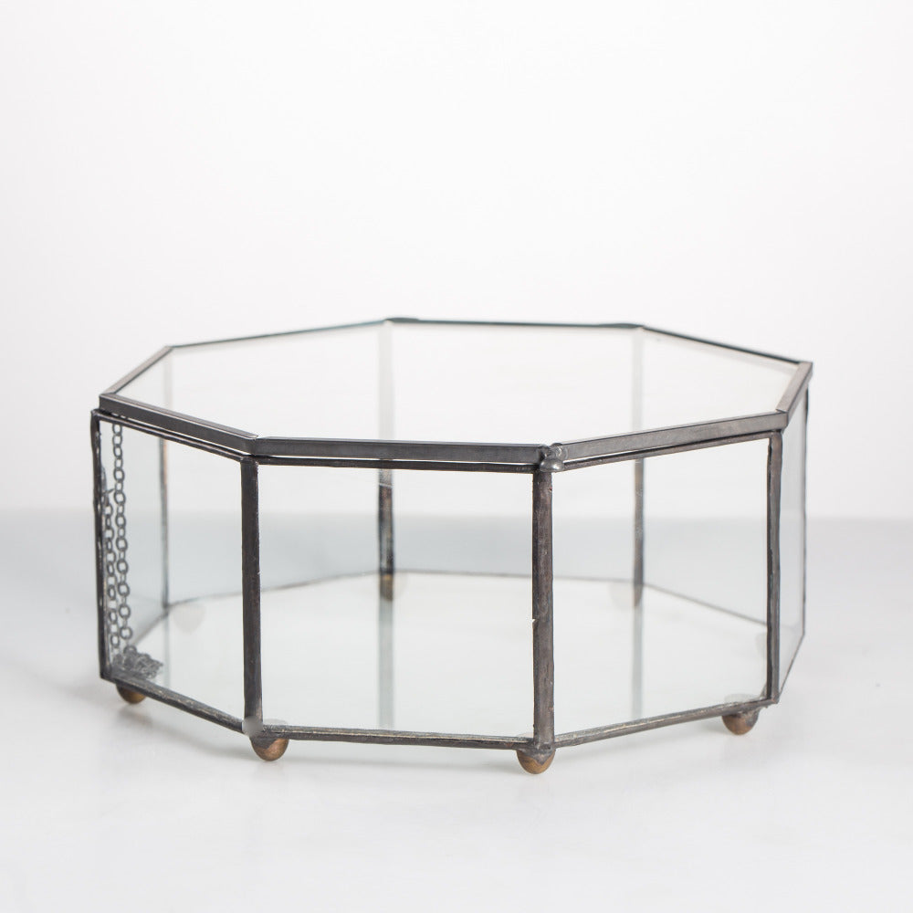 Handmade Regular Octagon Glass Geometric Terrarium for Succulent Decoration - NCYPgarden