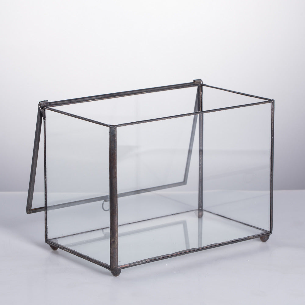 Handmade Rectangle Clear Glass Geometric Terrarium Box for Succulents Fern Moss Plant Flower - NCYPgarden