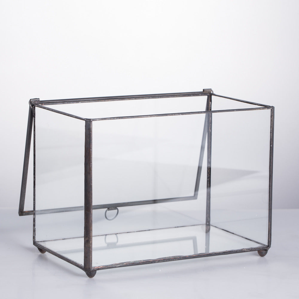 Handmade Rectangle Clear Glass Geometric Terrarium Box for Succulents Fern Moss Plant Flower - NCYPgarden