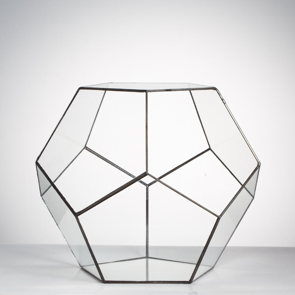 Handmade Extra Large Large Pentagon Glass Geometric Terrarium for Succulents Fern Moss Airplants - NCYPgarden