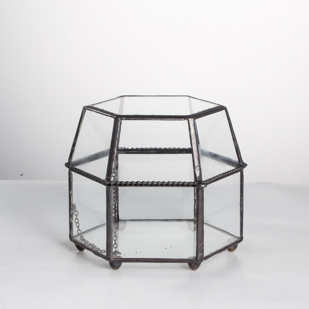 Handmade Small Glass Jewelry Geometric Box Terrarium for Succulents Ring Box - NCYPgarden
