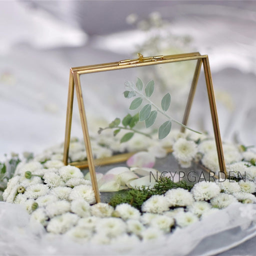 Handmade 2 Sided Standing Copper Brass Glass Rectangular Photo Frame for Wedding - NCYPgarden