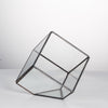 Handmade 10cm Inclined Cube Vase Glass Geometric Terrarium Tabletop Flowerpot for Garden Succulents - NCYPgarden