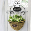 Pastoral Style Handmade Metalwork Wickerwork Basket Wall Hanging Planter for Home Garden Flower Pot - NCYPgarden